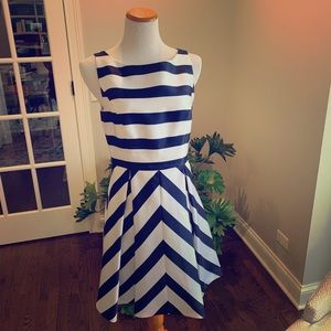 Navy and White A-Line Jessica Simpson Dress